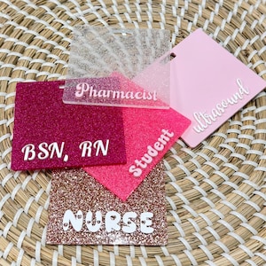 Custom Badge Buddy, Badge Buddy Nurse, Cute Badge Buddies, Extended Size Badge Buddy, Badge Buddy Glitter, badge backer teacher, RN, doctor