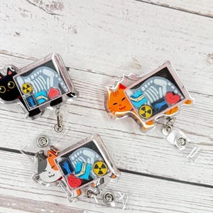 Cat X-Ray Shaker Badge Reel: Radiology Tech ID Holder