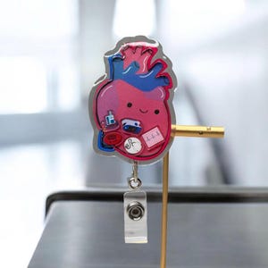 Shaker Badge Reel: Anatomical Heart, cardiology, cardiac nurse