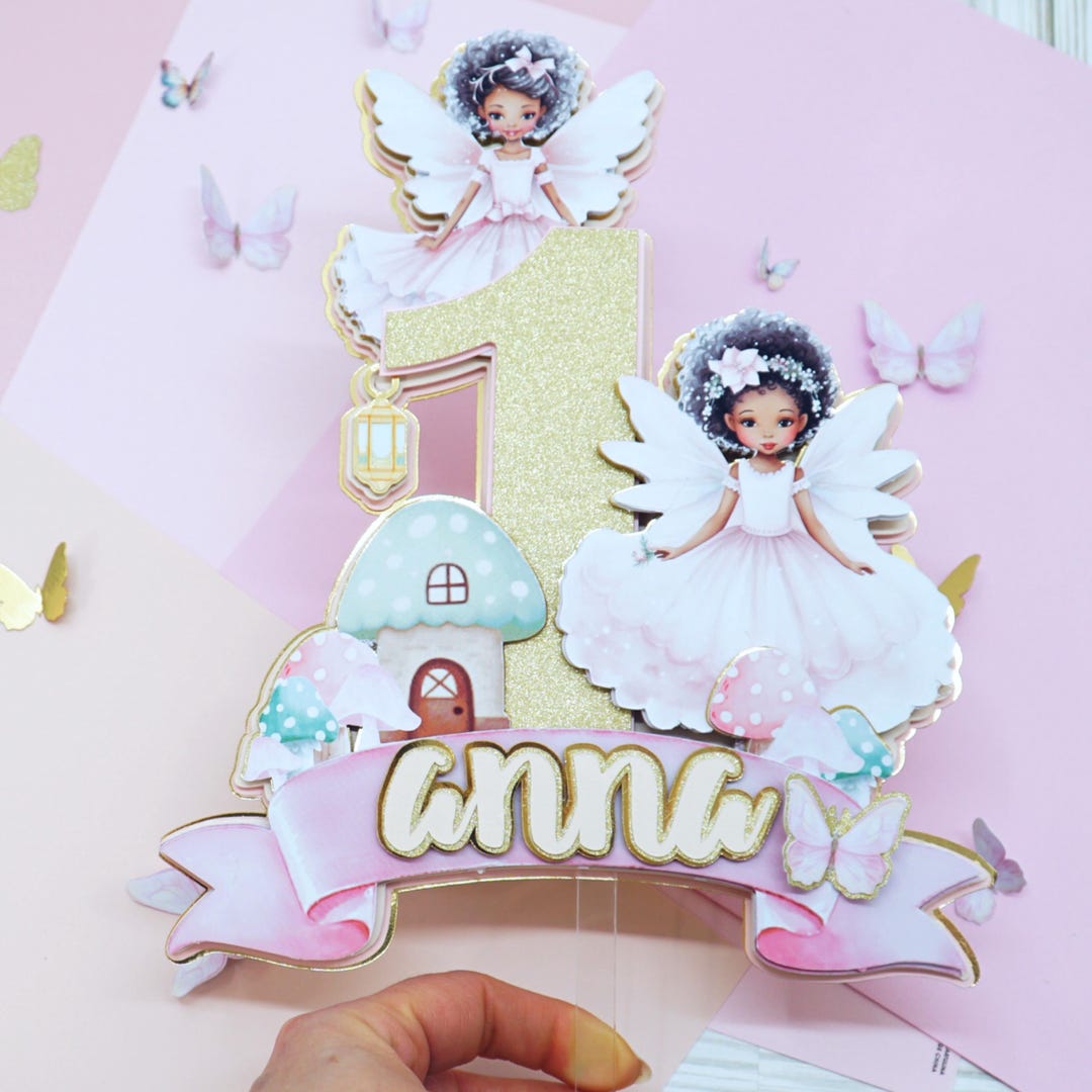 Fairy 1st Birthday Cake Topper Enchanted Garden Party Etsy — free download