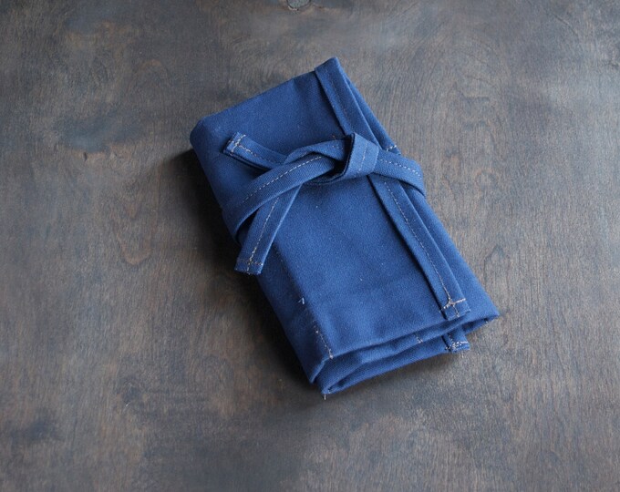 Unwaxed Canvas Tool Roll made in USA Fabric Pockets on One Etsy