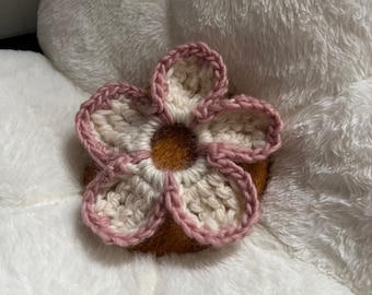 Chouchou fleur au crochet - fait main - mignon et unique