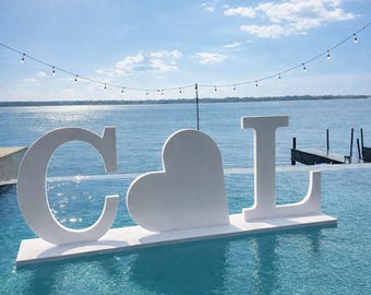 Custom Standing Floating Pool Letters: Foam Party Decor