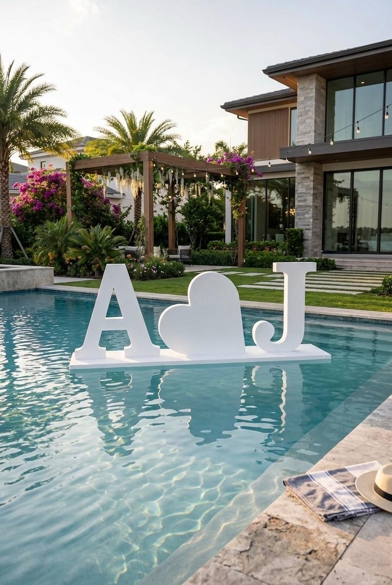Floating Alphabet Pool Letters Custom Standing Floating Pool Letters: Foam Party Decor - Etsy