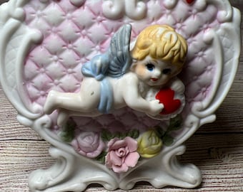 Vintage RELPO Girl Love Letter Heart Valentine Planter 1950 Mid