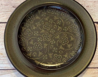 Vintage Franciscan Madeira 8.5 Inch Salad Plate USA 1960's Olive Green Brown