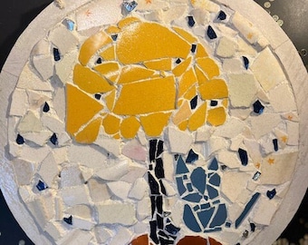 Handmade mosaic art, rainy day