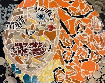 Handmade mosaic art, Winking Redhead