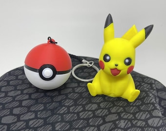 Pokeball keychain, Pikachu, 3D printed