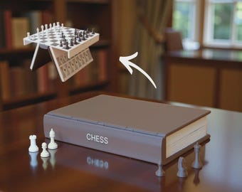 PlayBook'd - Chess, Magnetic 3D Printed Book Chess Set
