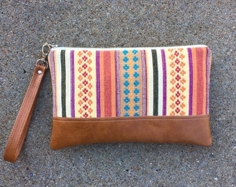 Bohemian Southwestern style Clutch Wristlet Strap