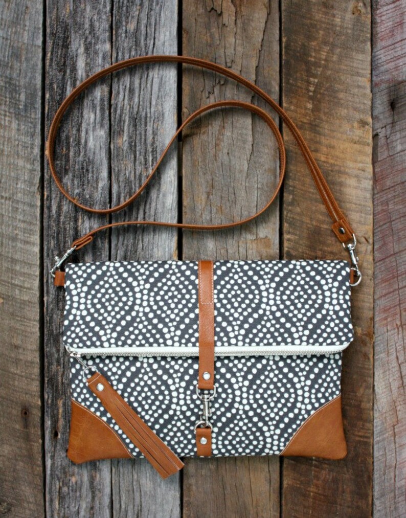 Gray Foldover Handbag Clutch / Kindle Case Etsy