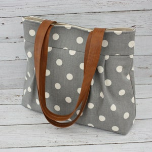 POLKA DOT Pleated Gray Purse image 5