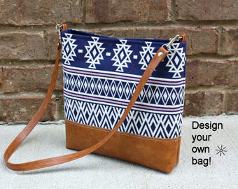 DESIGN YOUR OWN Bag / You choose fabric and faux leather