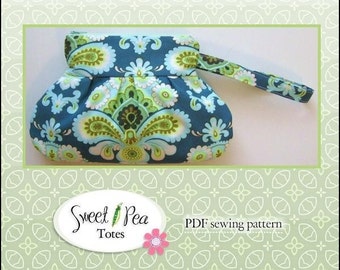 E-book em PDF com molde para costura da carteira Zip & Go / Bolsas Sweet Pea