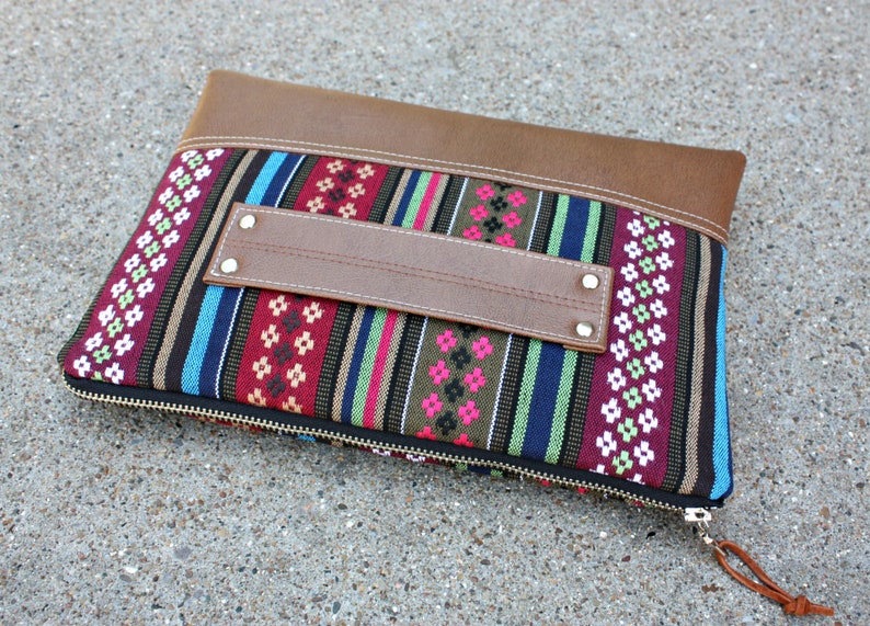 Bohemian Stripe Clutch / Kindle Case / Hand Handle image 5