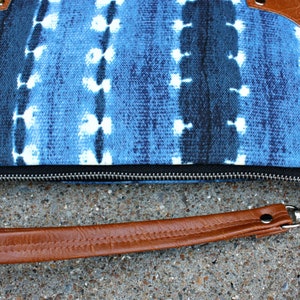 Blue Vegan Leather Clutch / Strap included image 5