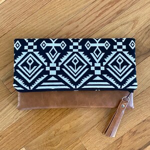 Black Bohemian tribal Foldover Clutch image 8