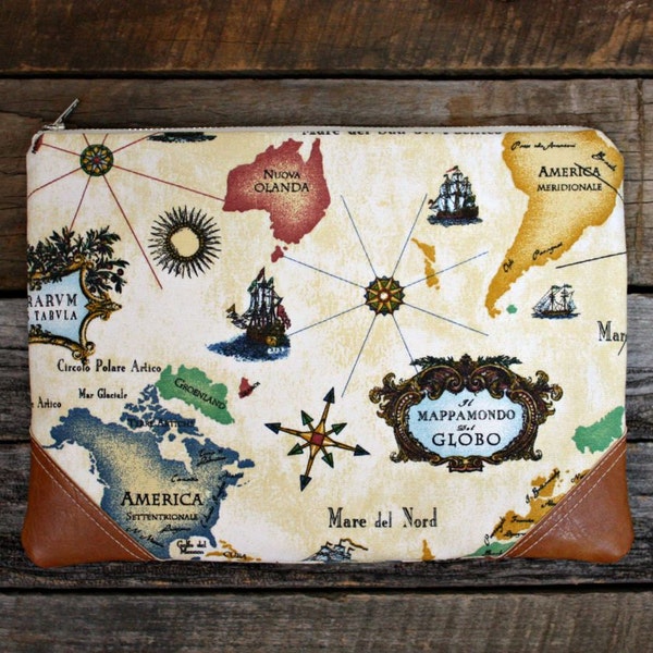 World Map Clutch / Travel bag