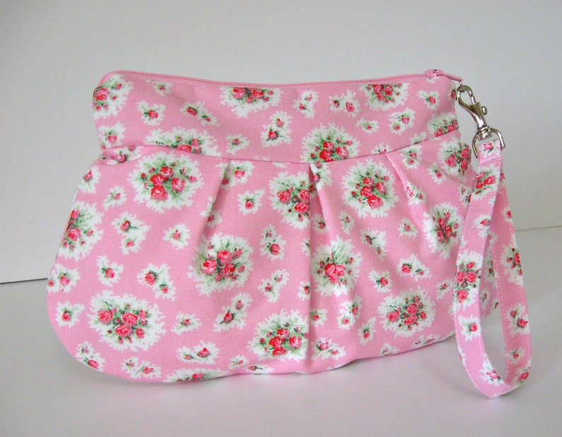 Rose Fabric Wristlet / Clutch Etsy