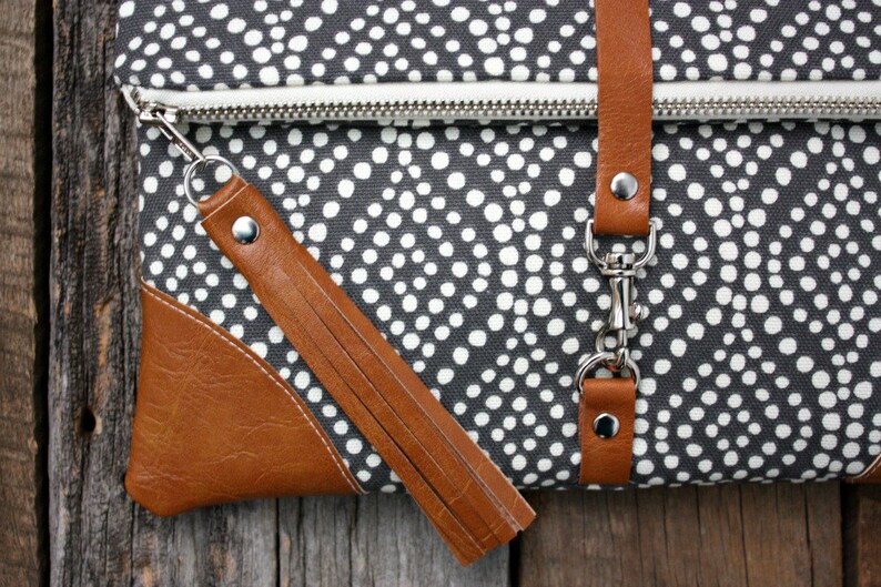 Gray Foldover Handbag Clutch / Kindle Case Etsy