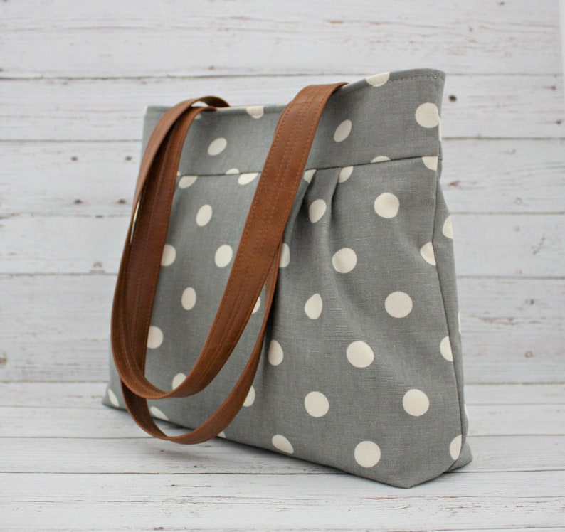 POLKA DOT Pleated Gray Purse image 6