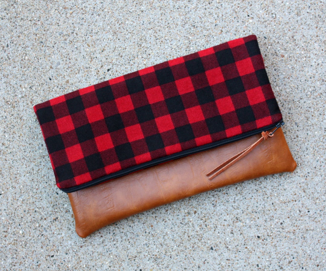 Buffalo Plaid in Red and Black Checks Clutch / Kindle Case - Etsy