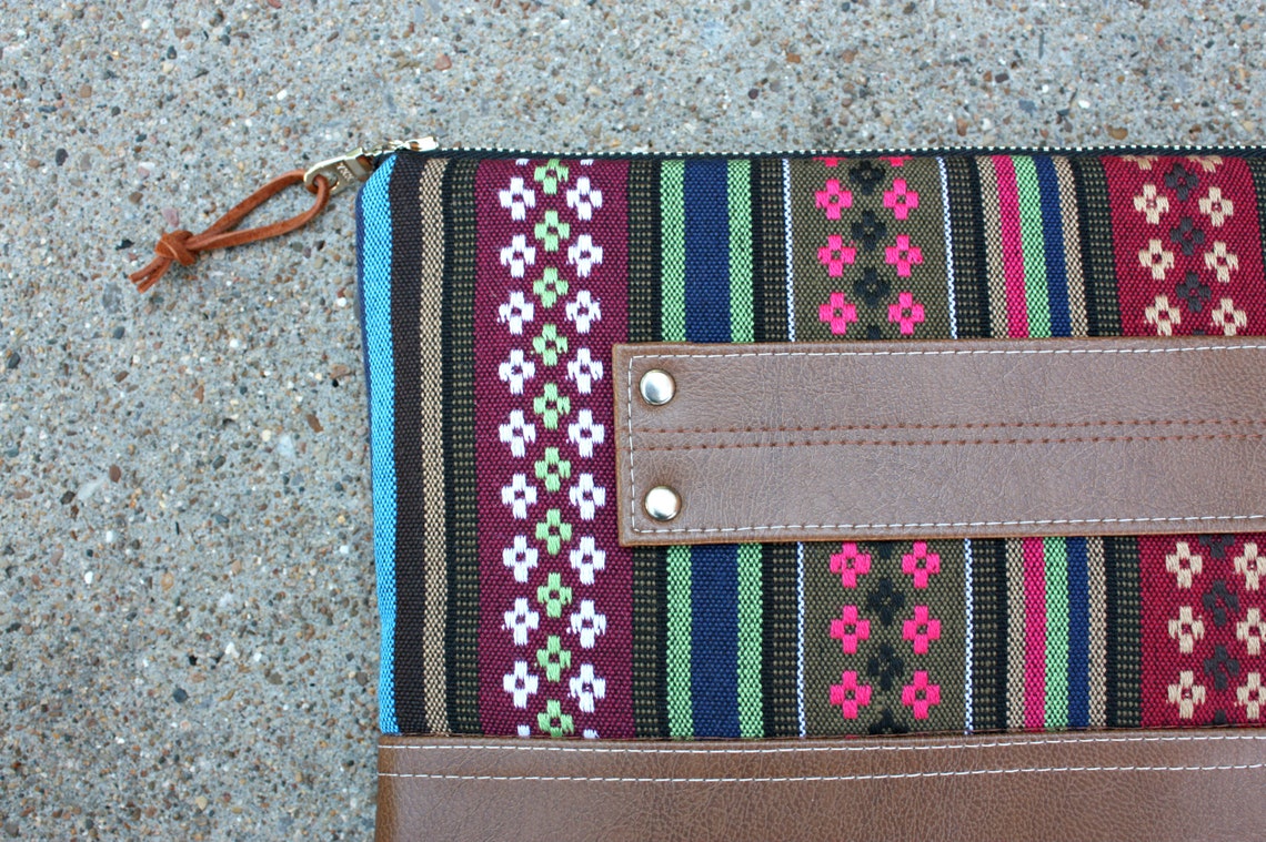 Bohemian Stripe Clutch / Kindle Case / Hand Handle - Etsy