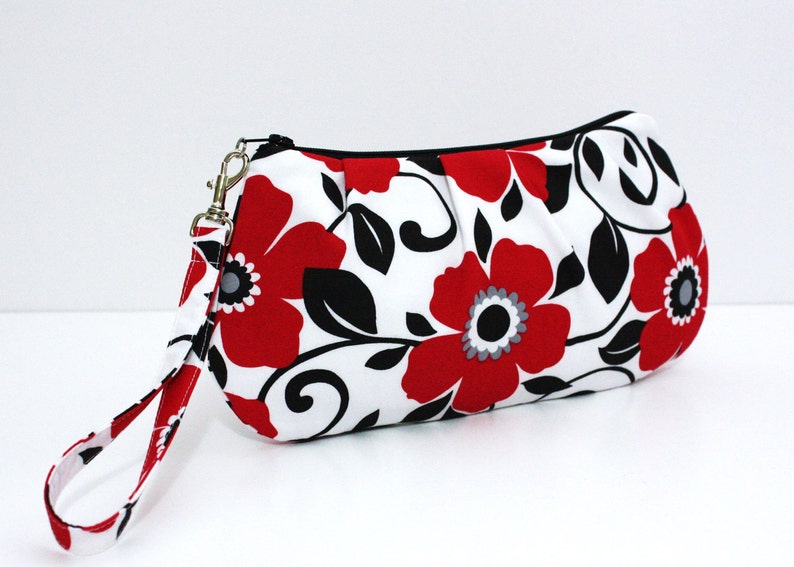 Red Floral Wristlet image 2