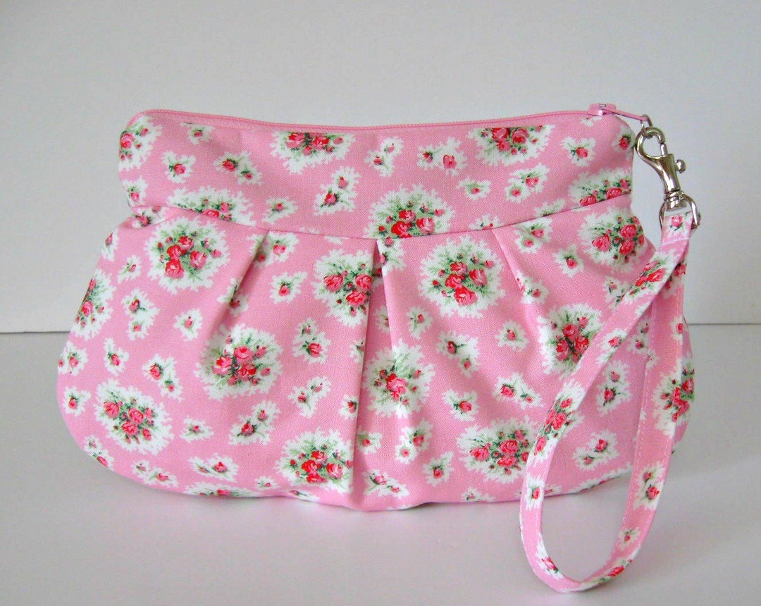 Rose Fabric Wristlet / Clutch - Etsy