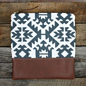 Blue Southwestern Foldover Clutch / Kindle Case image 5