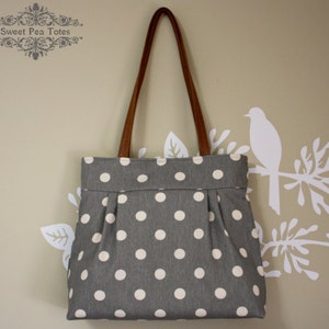 POLKA DOT Pleated Gray Purse image 1