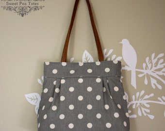 POLKA DOT Pleated Gray Purse