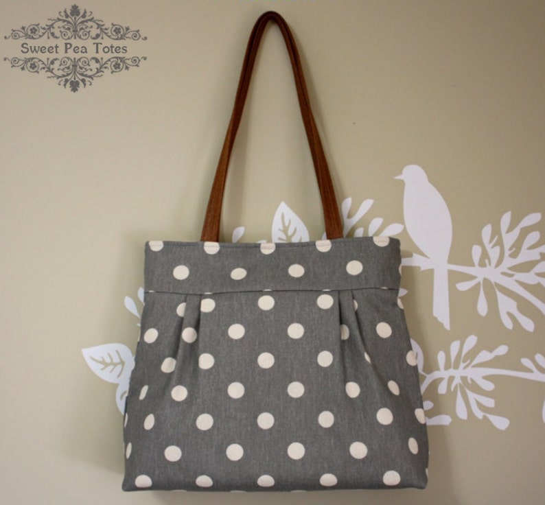 POLKA DOT Pleated Gray Purse image 1