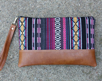 Ethnic Bohemian tribal Clutch / Wristlet