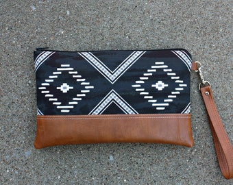 Black and White Southwestern Clutch