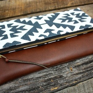 Blue Southwestern Foldover Clutch / Kindle Case image 4