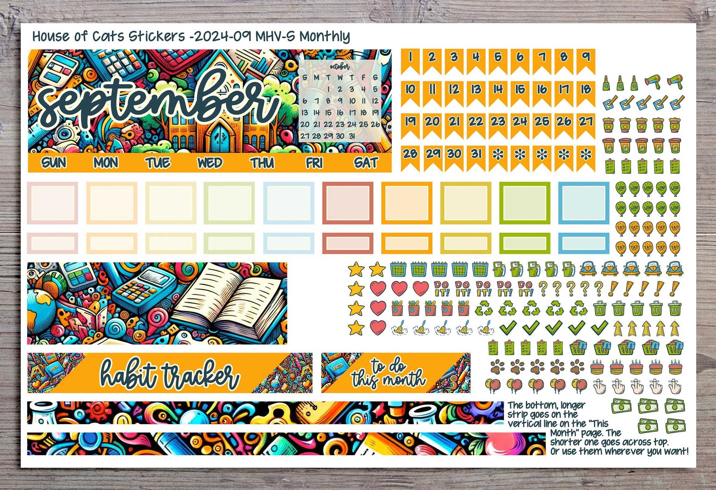Laurel Denise MINI HORIZONTAL Monthly/weekly Kit September Back2school ...