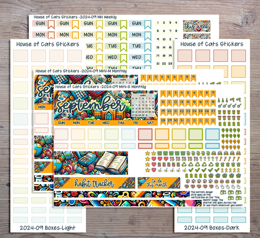 Laurel Denise MINI HORIZONTAL Monthly/weekly Kit September Back2school ...