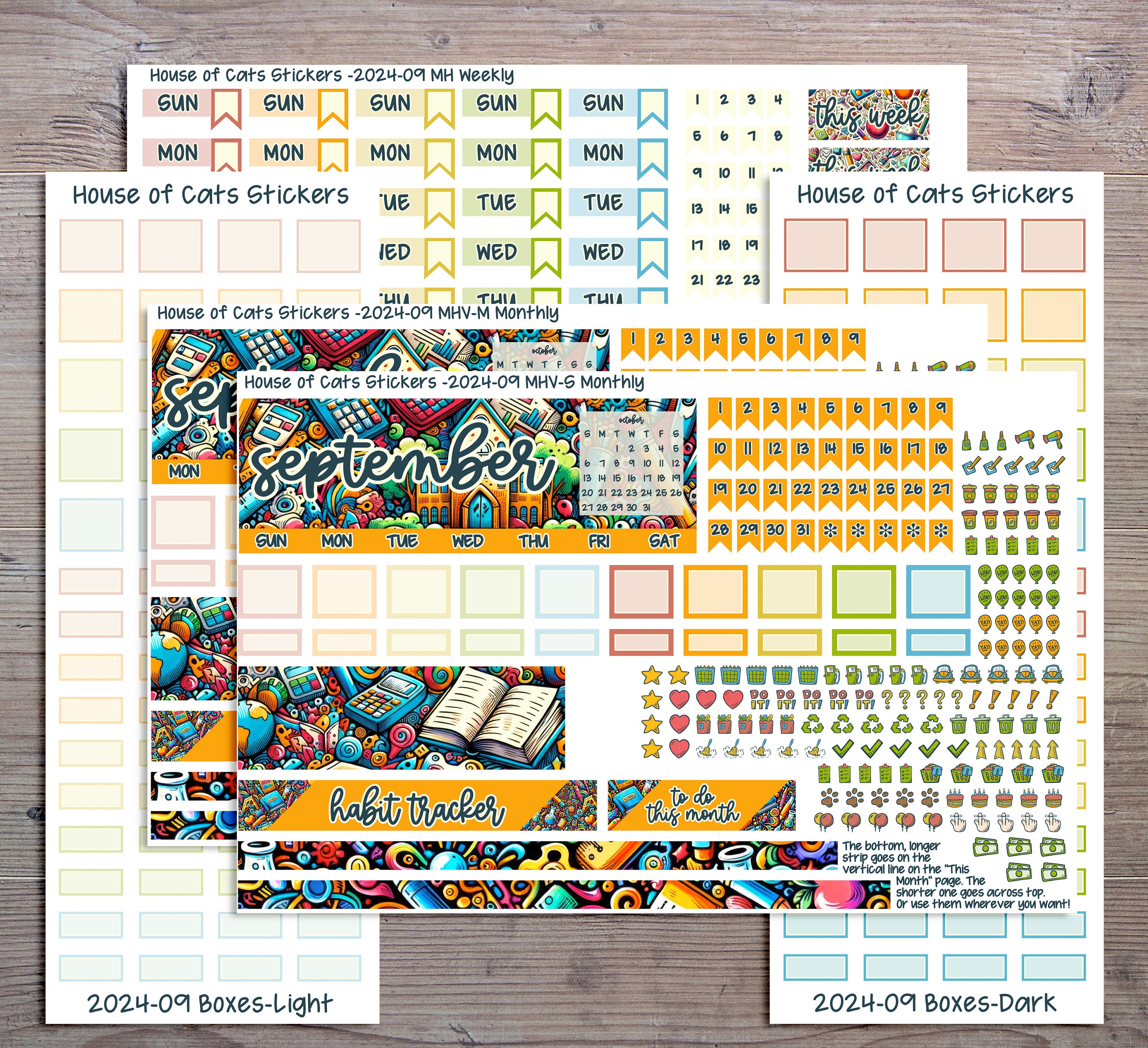 Laurel Denise MINI HORIZONTAL Monthly/weekly Kit September Back2school ...