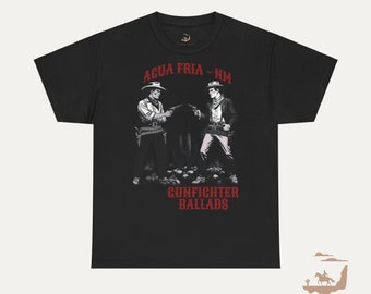 Gunfighter Ballads T-shirt Cowboy Ballads, T-shirt grafica da cowboy occidentale vintage, Rodeo Oversize Cowboy, Regalo selvaggio West, Regalo fantastico -Unisex