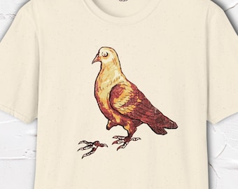 Pigeon Shirt, One Legged Bird Tee, Weirdcore Pigeon Shirt, Bird Lover Tee, Hand Drawn Design