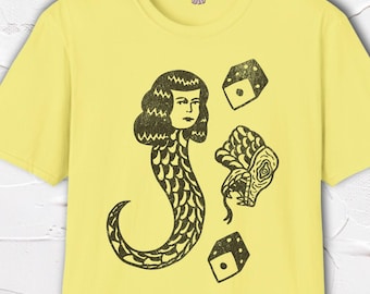 Snake Lady Shirt, Tattoo Style Graphic Tee, Gothic Woman Shirt, Edgy Feminine Tee, Alternative Art Shirt, Hand Drawn Design