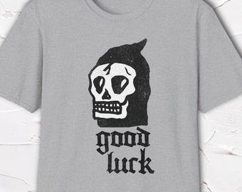 Grim Reaper Shirt, Dark Humor Graphic Tee, Gothic Skull Shirt, Funny Death Tee, Hand Drawn Design, Edgy Shirt