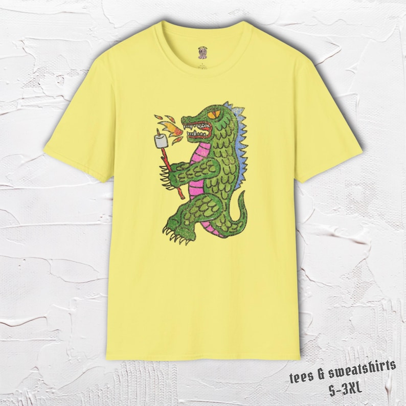 Funny Dragon Shirt, Cute Dragon Graphic Tee, Marshmallow Dragon Shirt, Fantasy Creature Shirt, Quirky Animal Tee, Hand Drawn Shirt image 1