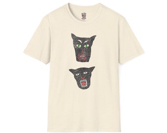 Black Cat Head Shirt Gothic Horror Style for Goth Lover Tshirt Weird Gift Tee for Friend Birthday Gift Punk Shirt Weirdcore Clothing Edgy