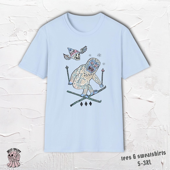 Yeti Shirt, Abominable Snowman Tee, Cute Monster Shirt, Fantasy Creature Graphic Tee, Whimsical Goth Shirt, Hand Drawn Design