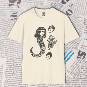 Snake Lady Shirt, Tattoo Style Graphic Tee, Gothic Woman Shirt, Edgy Feminine Tee, Alternative Art Shirt, Hand Drawn Design bild 4