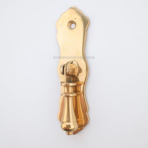 3.7" Golden Drop Pull with Backplate - Brass Cupboard Grips - Antique Cabinet Decoration