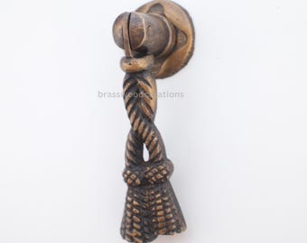 Maniglia per armadio con nodo a corda in ottone da 2,5" - Maniglia per armadio con nodo in stile antico